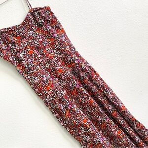 ANIMALE floral midi dress with spaghetti straps size 40 spring sleeveless